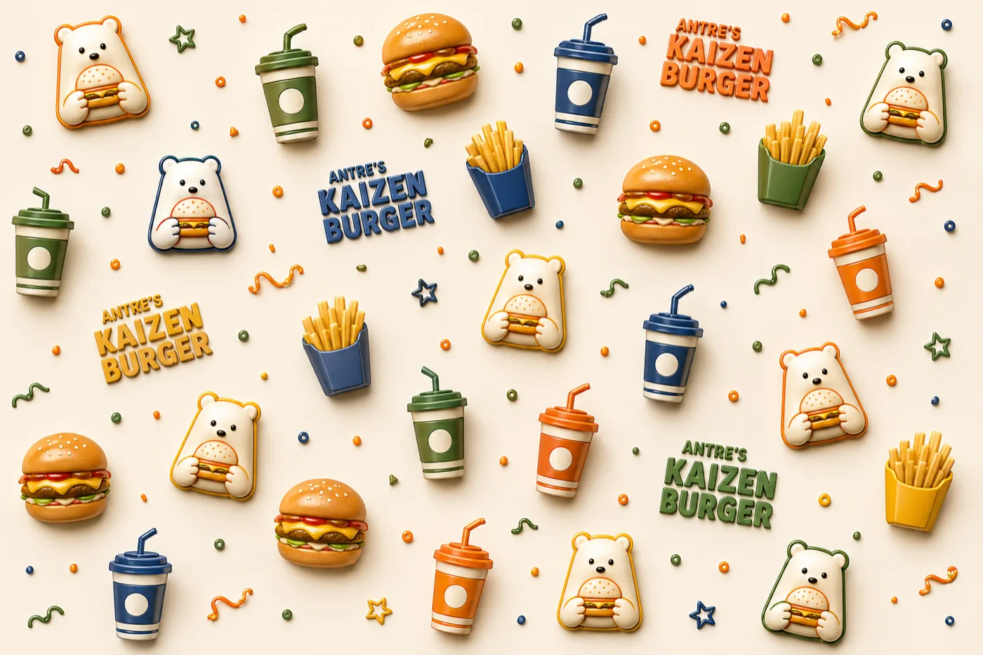 Kaizen Burger ikon ve desen dili